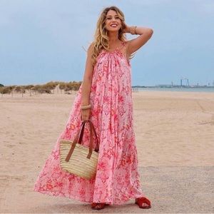 Mango x Chufy Collaboration Voluminous Dress Maxi Cotton New
